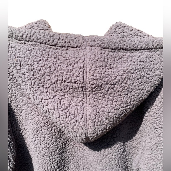 ANDREW MARC SPORT Teddy Fleece Hooded Jacket Gray Pavement S NWOT 21” PTP - Picture 12 of 12